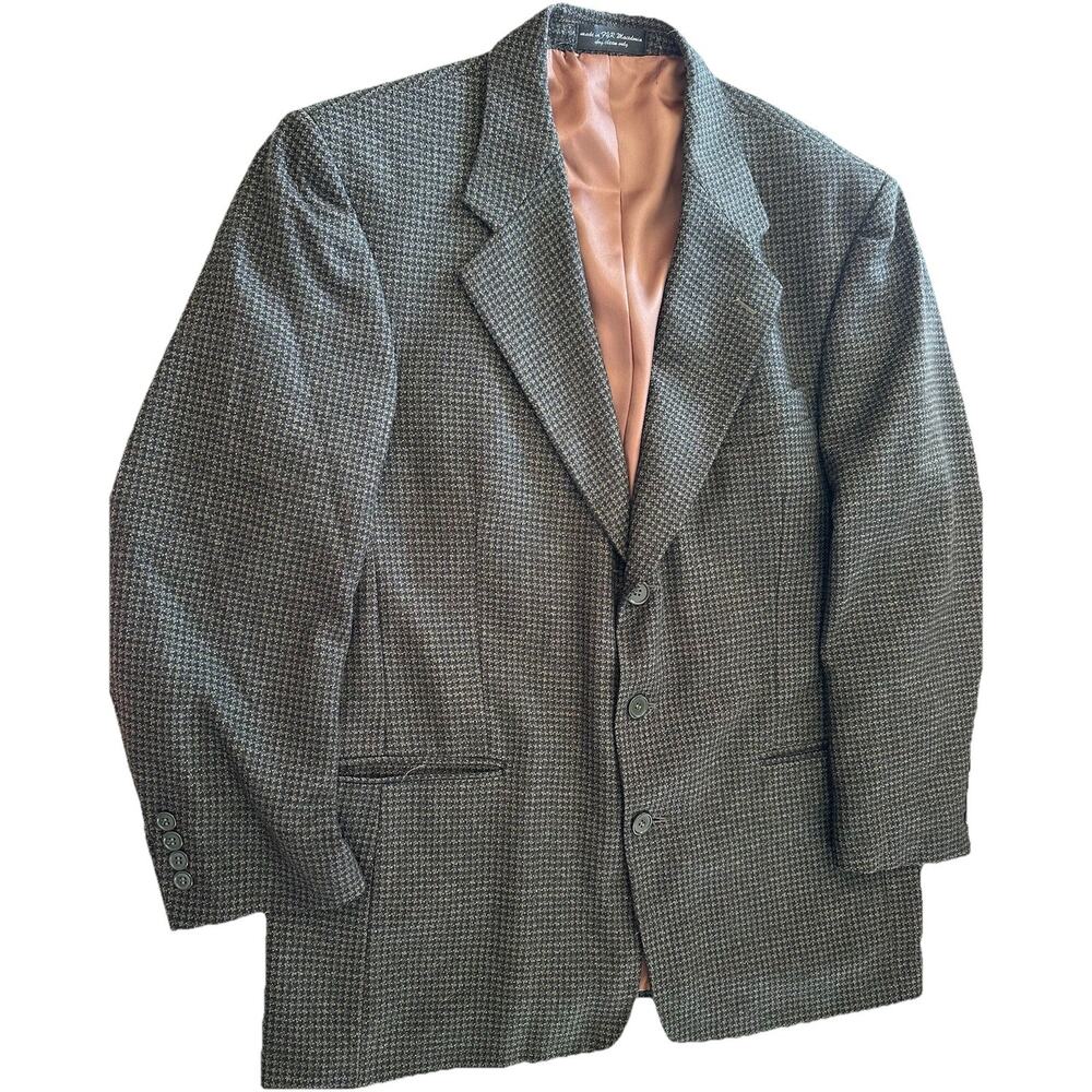 Gianfranco Ruffini 100% Lambswool Blazer Jacket Charcoal Gray Sz 41R Career Vtg